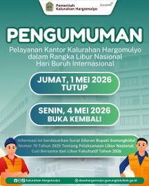 PENGUMUMAN LIBUR NASIONAL DALAM RANGKA HARI BURUH INTERNASIONAL